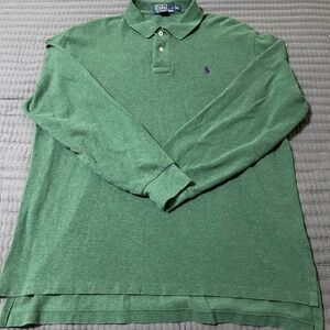 Polo Ralph Lauren Men's XL Long Sleeve Polo Shirt Green Purple Pony Logo